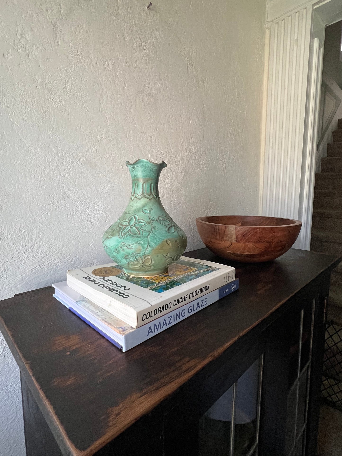 Verdigris Floral Vase