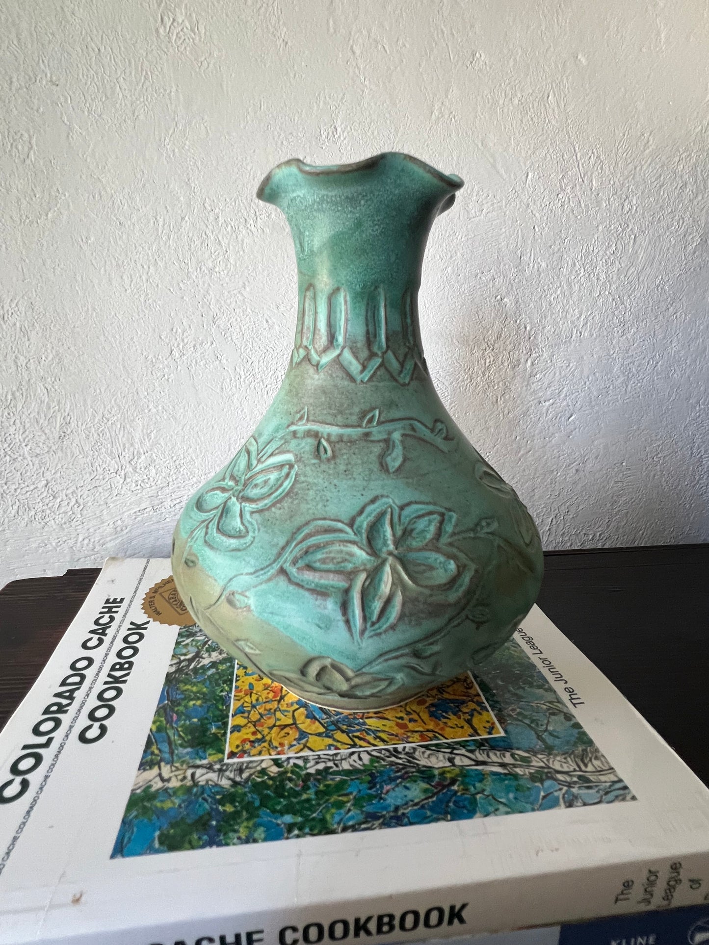 Verdigris Floral Vase